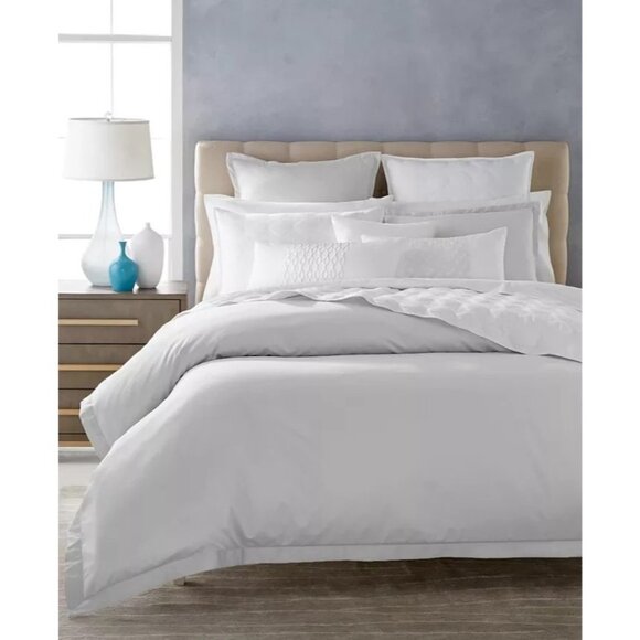 Hotel Collection 680TC King Duvet Cover Set Supima Cotton Palladium $500 - Picture 1 of 3